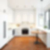 Elegant white kitchen design showcasing modern aesthetics