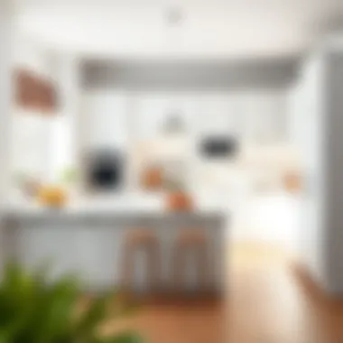 Brightness in Spacious White Kitchen Layout Spacious white kitchen layout emphasizing brightness