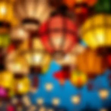 Vibrant Paper Lanterns Colorful lanterns made from paper