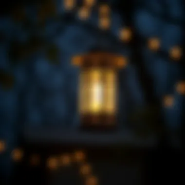 Illuminated Lantern at Night A finished lantern glowing at night