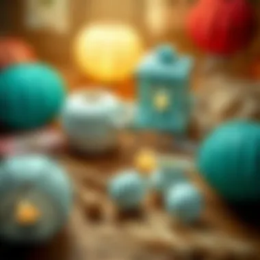 Craft Supplies for Lanterns Materials laid out for lantern making