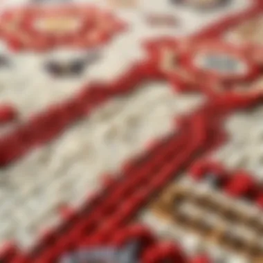 Close-up of a textured rug showcasing its intricate patterns