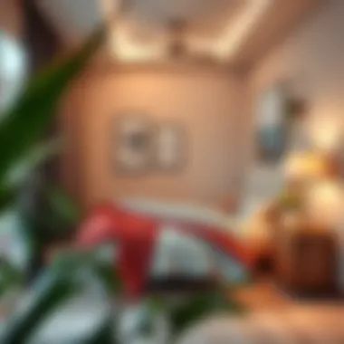 aesthetic arrangement of a small bedroom