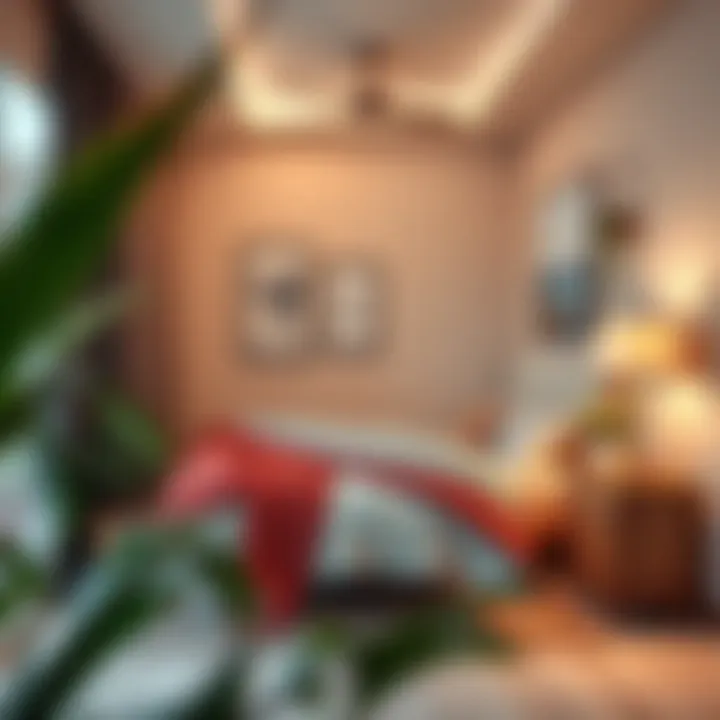 aesthetic arrangement of a small bedroom