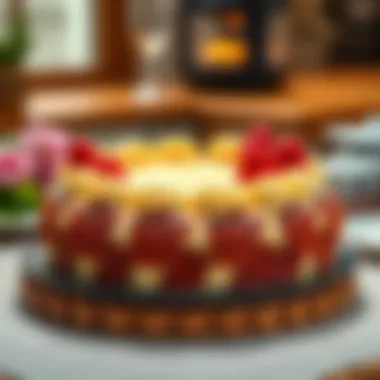 Beautifully Presented Cake A beautifully presented air fryer cake on a table