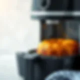 A perfectly baked cake emerging from the air fryer