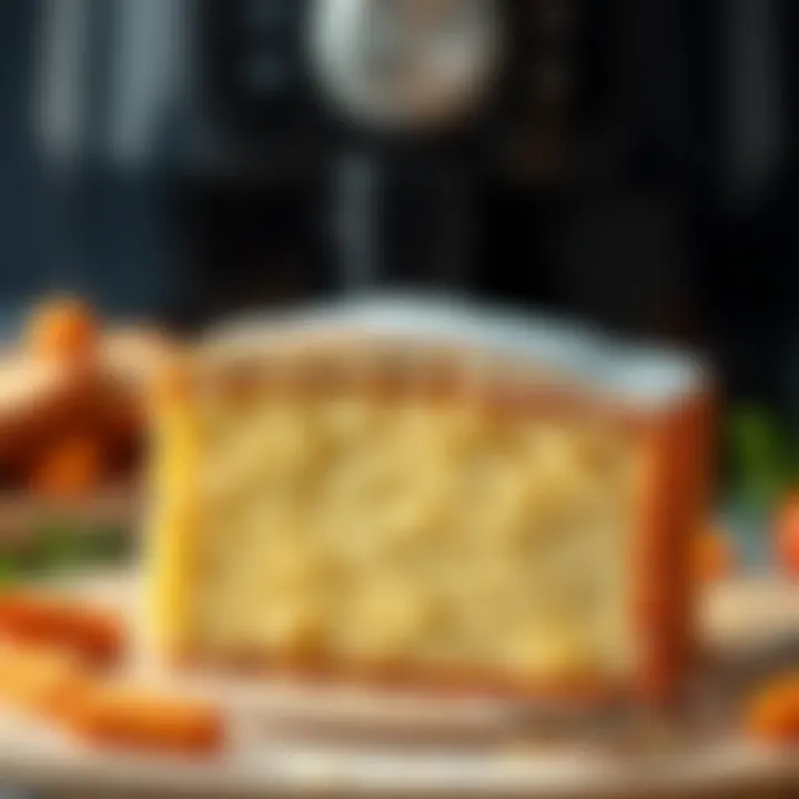 Delicious Slice of Air Fryer Cake A delicious slice of cake showcasing moist texture