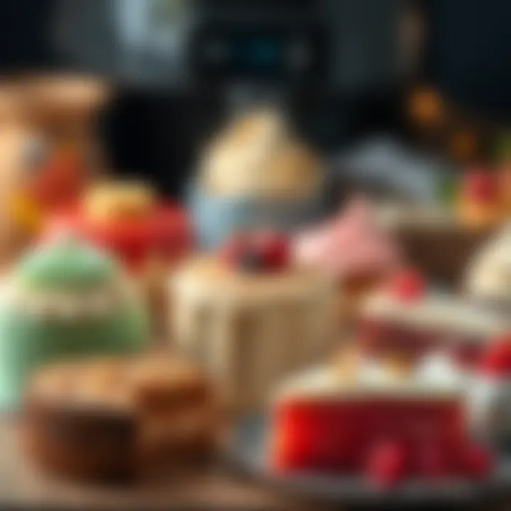 Variety of Cake Flavors A variety of cake flavors prepared in an air fryer