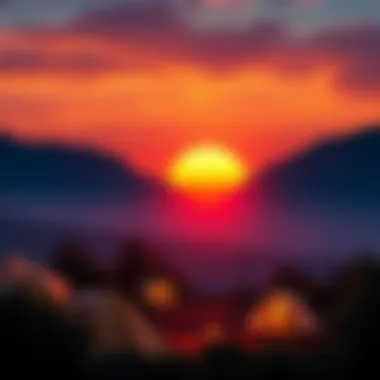 Stunning sunset over Akyaka campgrounds