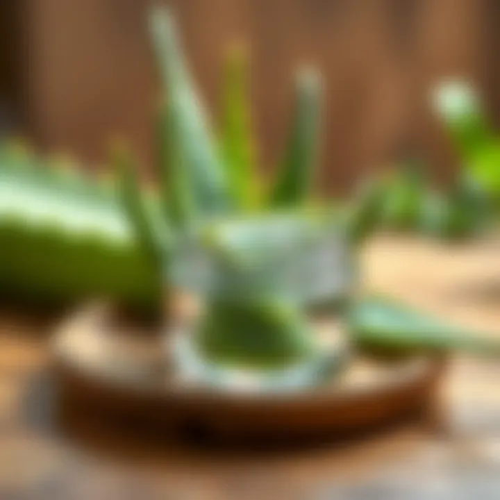 Aloe vera used in a luxurious skincare routine