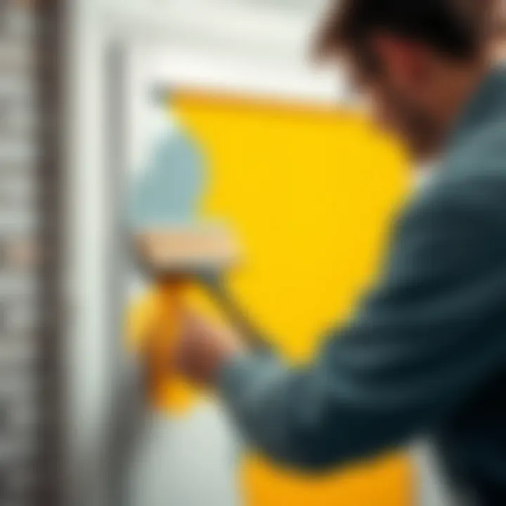 Applying Paint with Precision A person carefully applying paint to a membrane door.