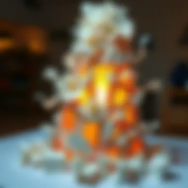 Art installation showcasing recycled paper