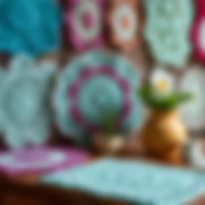 Artistic Display of Various Crochet Placemat Designs Artistic display of various crochet placemat designs