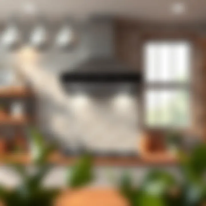 Installation guide visual for wall-mounted hoods