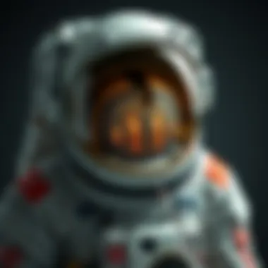 Detailed view of space suit components showing layers and materials