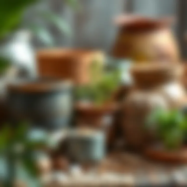 Various materials used for crafting unique pots