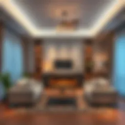 Elegant ambient lighting in a cozy living room setting