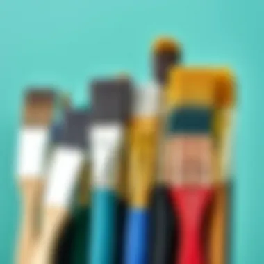 High-quality paintbrushes arranged neatly