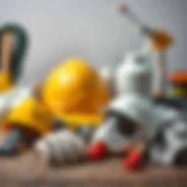 Protective gear laid out for painting