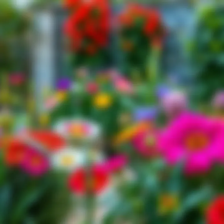 Creative garden design with vibrant flowers and greenery