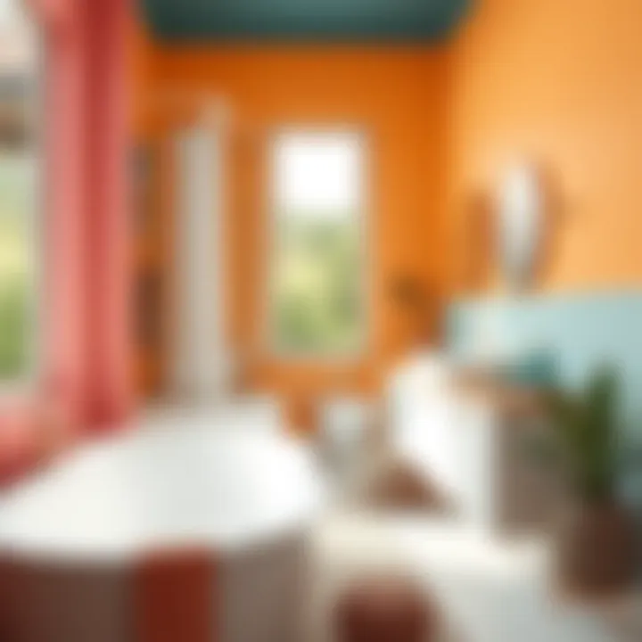 Vibrant color palette in a modern bathroom