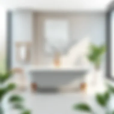 Elegant freestanding bathtub in a modern bathroom design