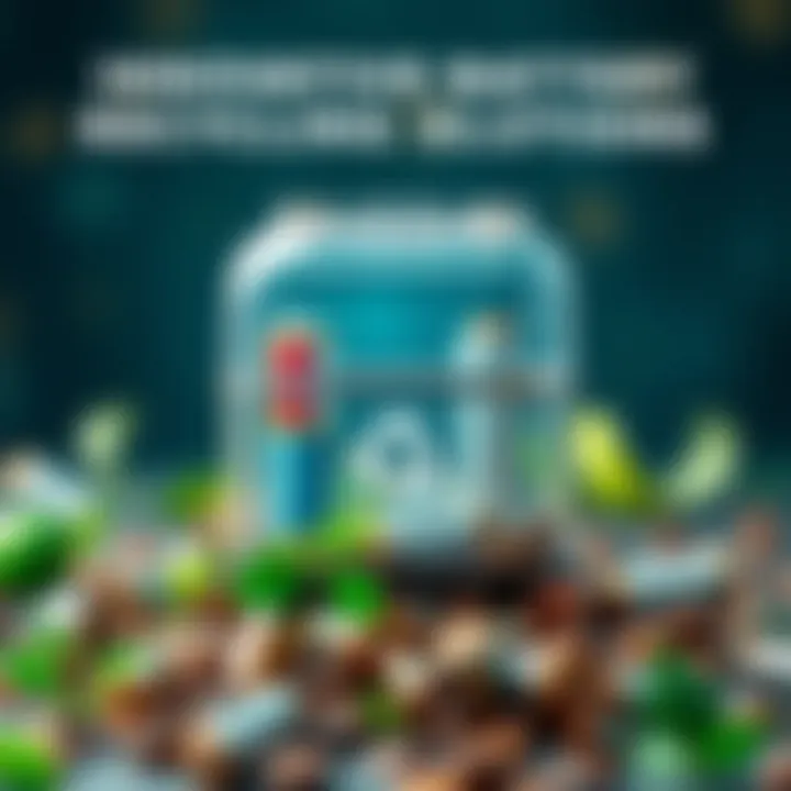 Innovative Battery Recycling Solutions Conceptual illustration of battery recycling