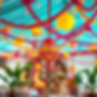 Colorful decorations enhancing the festive atmosphere