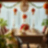 Festive table setting adorned with traditional decorations