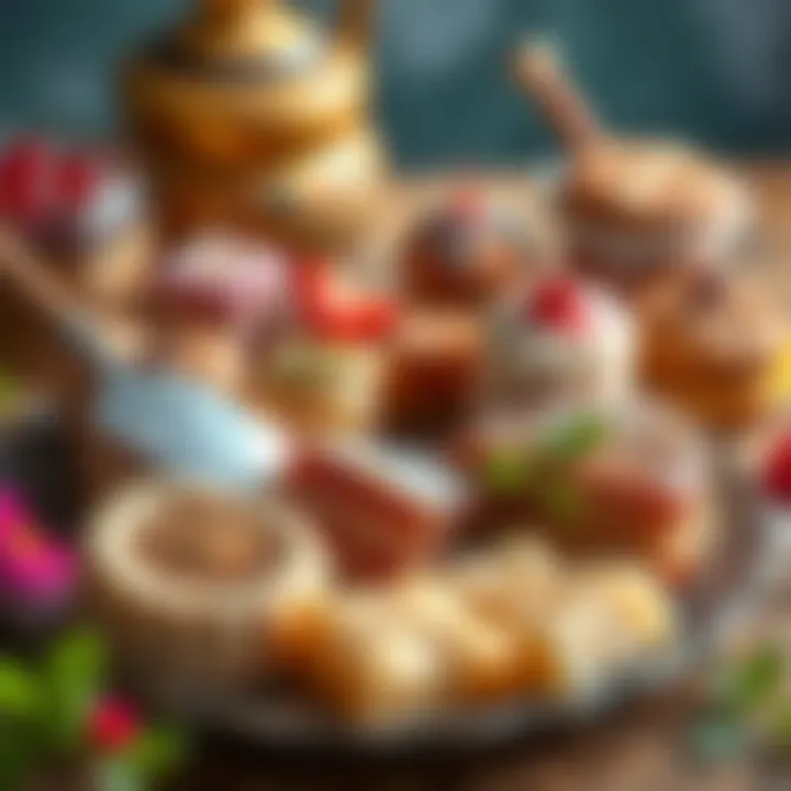 A selection of traditional sweets and desserts ready for celebration