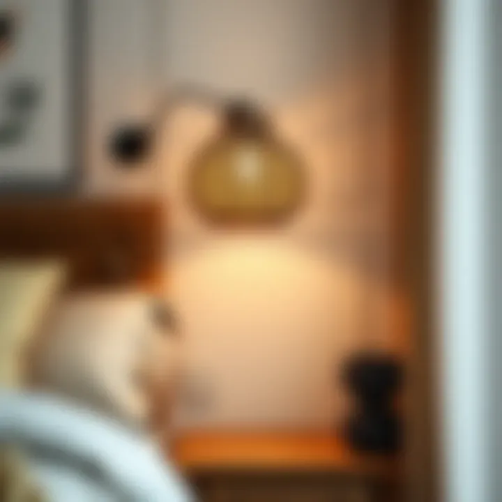 DIY bedside lamp made from natural materials enhancing bedroom decor