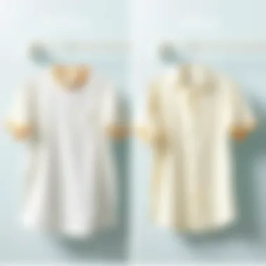A before and after comparison of whitened clothes.