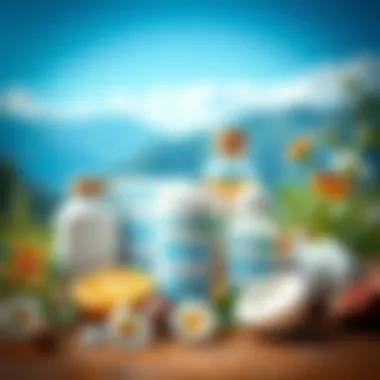 Natural whitening agents displayed in a scenic arrangement