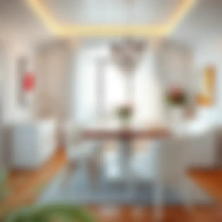 Cozy dining area decorated with white lacquer furniture