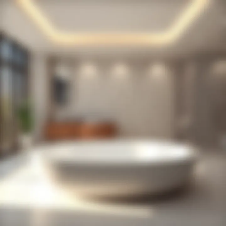 Luxurious oversized bathtub in a modern bathroom design