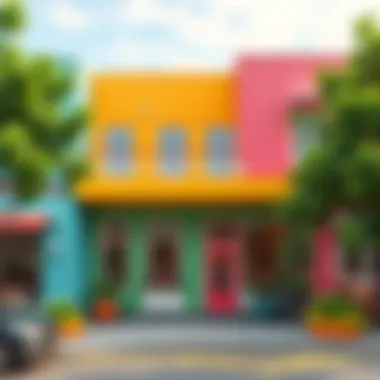 Vibrant Color Combinations in Design A vibrant color combination that enhances the aesthetic appeal of a commercial building