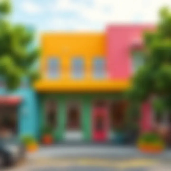 Vibrant Color Combinations in Design A vibrant color combination that enhances the aesthetic appeal of a commercial building