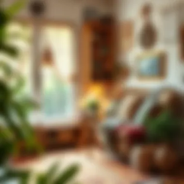 Cozy Bohemian Reading Nook A cozy reading nook adorned with vintage elements and bohemian charm