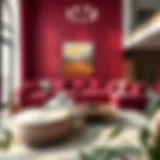 Elegant burgundy and beige sofa set in a modern living room