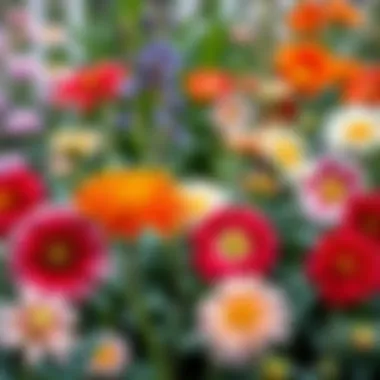 Collection of different types of large-leaved flowers in a garden