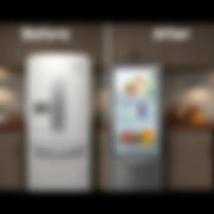 Before and after refrigerator transformation