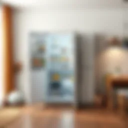 Detailed dimensions of refrigerator cabinets