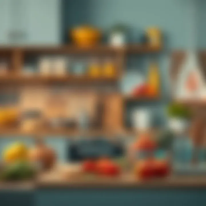 Illustration of food safety measures in the kitchen