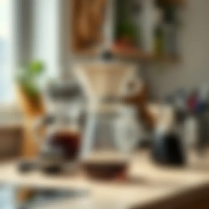 Coffee Brewing Equipment Coffee brewing equipment set on a countertop