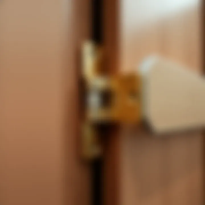 Cabinet Hinges and Installation Details Detailed view of cabinet hinges and installation