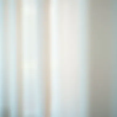 Close-up of intricate fabric texture of sheer curtain