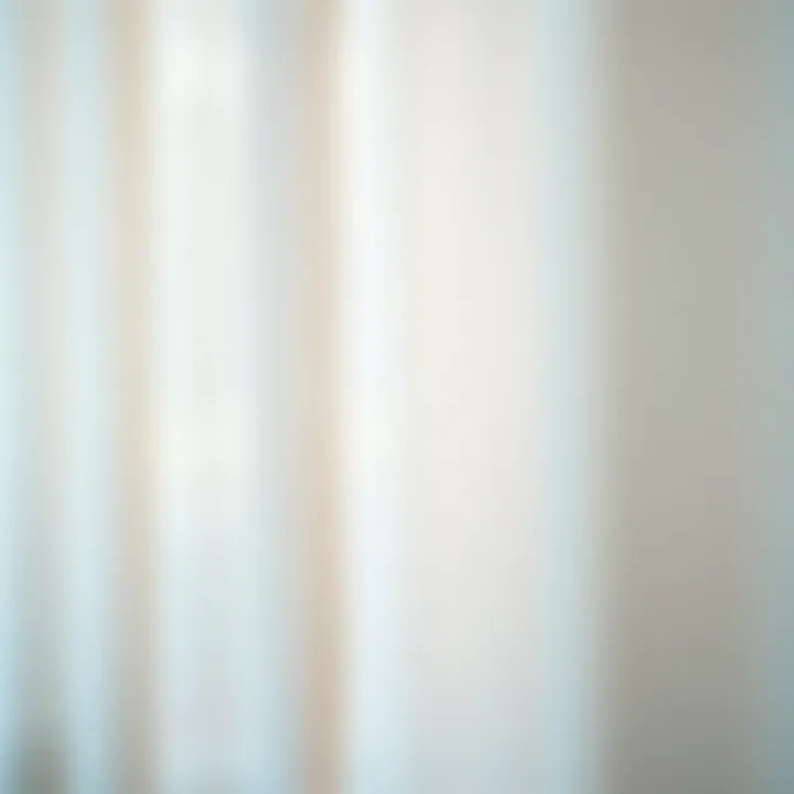 Close-up of intricate fabric texture of sheer curtain