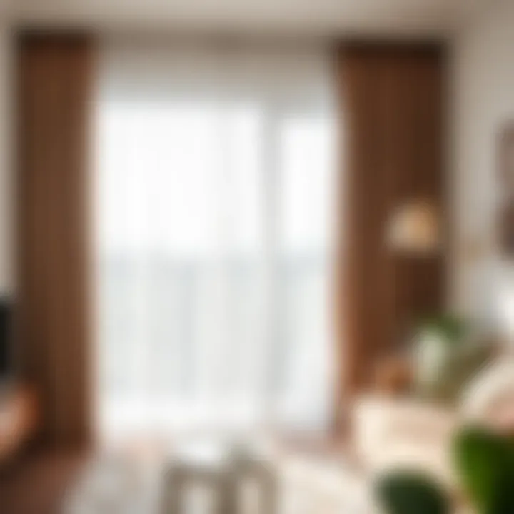 Stylish interior with coordinated sheer curtains