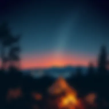Campfire glowing under a starry sky in Istanbul