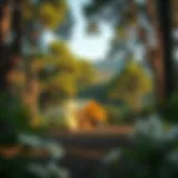 Scenic view of a camping site surrounded by trees in Istanbul